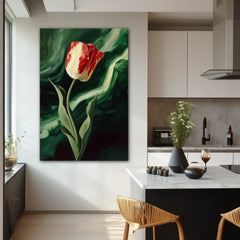 Carmine Mystery Tulip Canvas Wall Art Print And Mounted