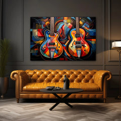 Duet Of Vibrant Harmonies Canvas Wall Art Print And Mounted