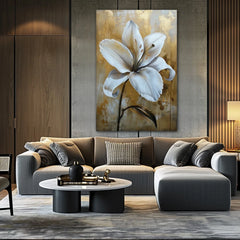 Petals Over Gold Canvas Wall Art Print And Mounted