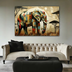 Spirit of the Savannah Elephant Canvas Wall Art Print And Mounted