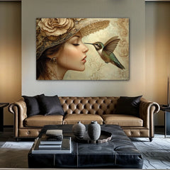 Whispers Of The Hummingbird Canvas Wall Art Print And Mounted