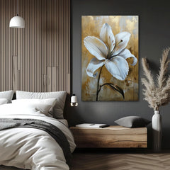 Petals Over Gold Canvas Wall Art Print And Mounted