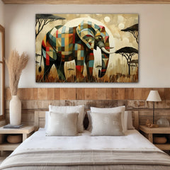 Spirit of the Savannah Elephant Canvas Wall Art Print And Mounted