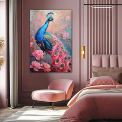 Peacock Love Canvas Wall Art Print And Mounted