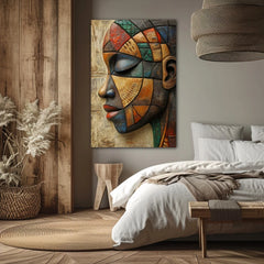 Strokes Of Identity African Woman Canvas Wall Art Print And Mounted