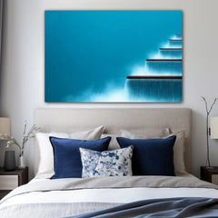 Flowing Water Scenery Canvas Wall Art Print And Mounted