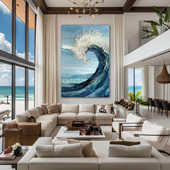 Dynamic Ocean Wave Canvas Wall Art Print And Mounted