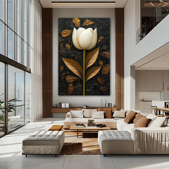 Poem In Gold and Ivory Canvas Wall Art Print And Mounted